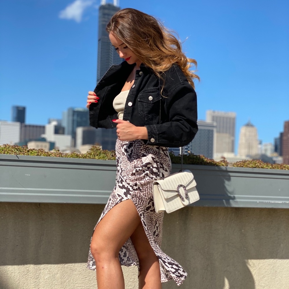 AKIRA Snake Midi Skirt